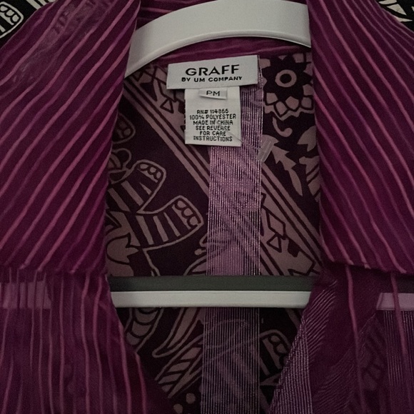 SHEER STRIPED FUCHSIA BLOUSE GRAFFITI BY UM COMPANY💗💗💗 - Picture 3 of 10